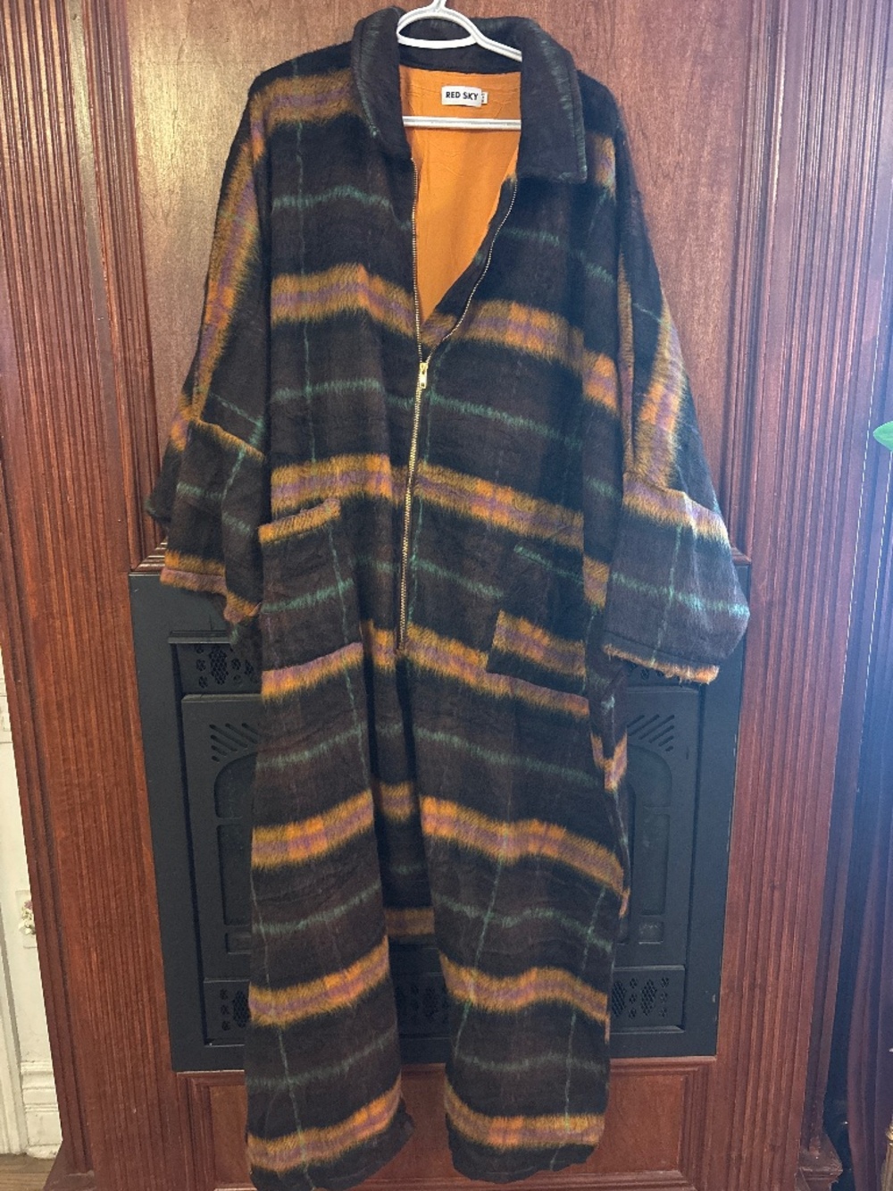 Redsky sack jumpsuit plaid winter mania size 2 oversized plus 2X/3X